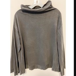 Free People dark gray turtleneck with fun flare sleeves